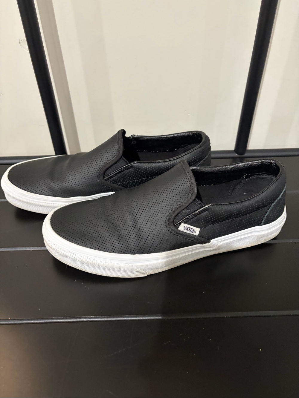 Vans Classic Slip On Perf Leather Shoes - Size 9.5W/8M